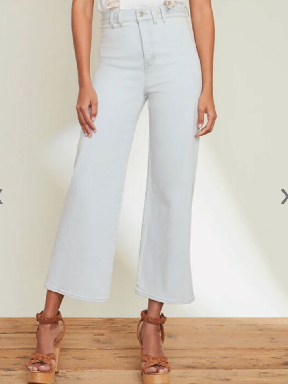 NWOT Veronica Beard Aspen Grant Braided Waist Wide Leg Jean-size 27